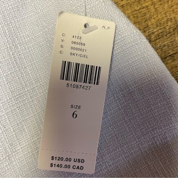 NEW Anthropologie The Essential Slim Sky Blue Trouser Pants Womens Size 6 - Picture 5 of 12